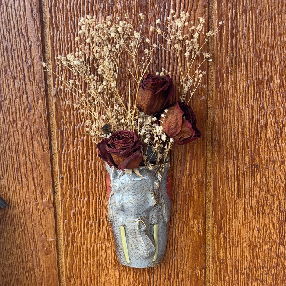 Elephant Ceramic Wall Vase